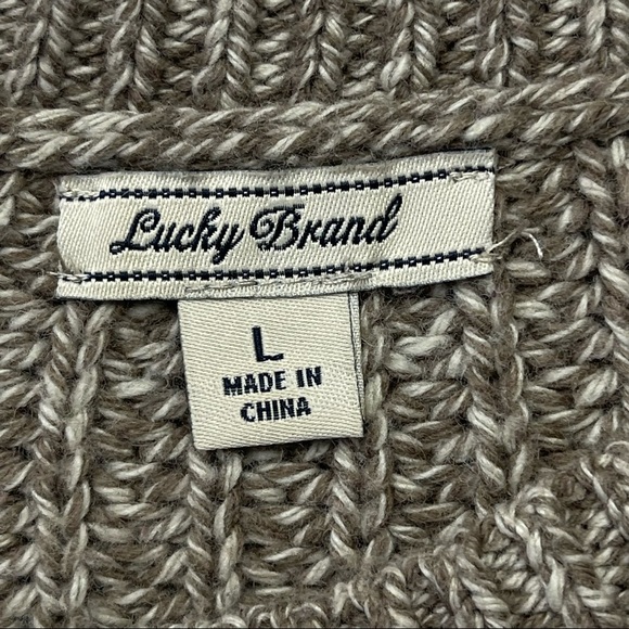 Lucky Brand Women's Cable Knit Sweater Brown Wool Blend size Large - Picture 6 of 12